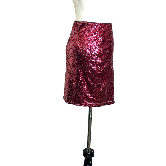 H&M Divided fuchsia sequin pull on mini skirt size Small - Picture 6 of 13